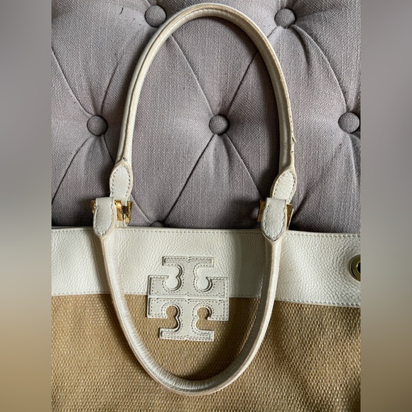 Tory Burch Raffia Tote Shopper Bag - Picture 9 of 11